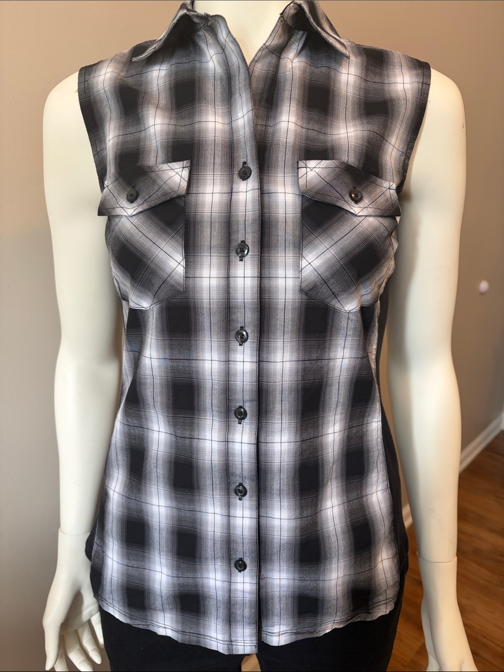 Christopher & Banks Sleeveless Cotton Button-down
